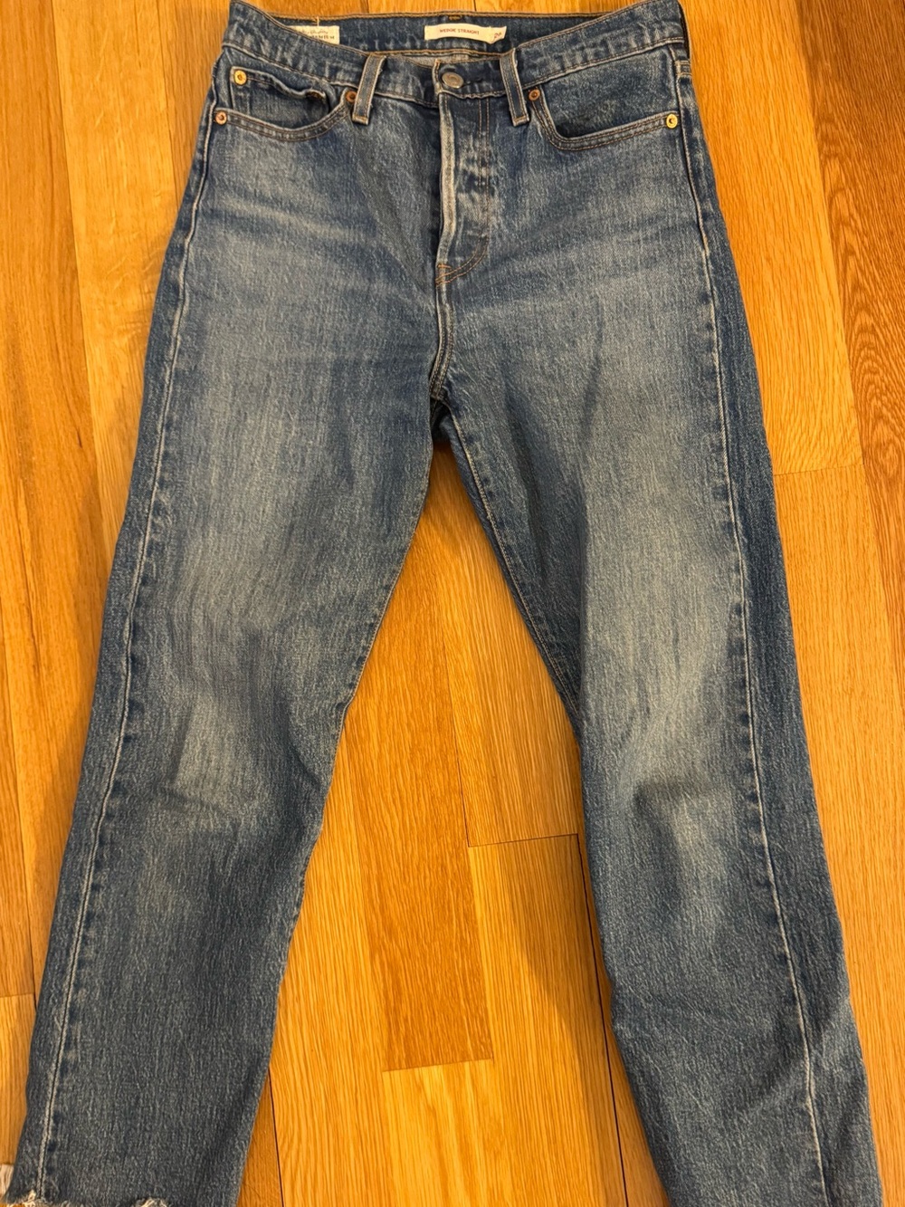 Levi's Distressed Blue Cropped Jeans